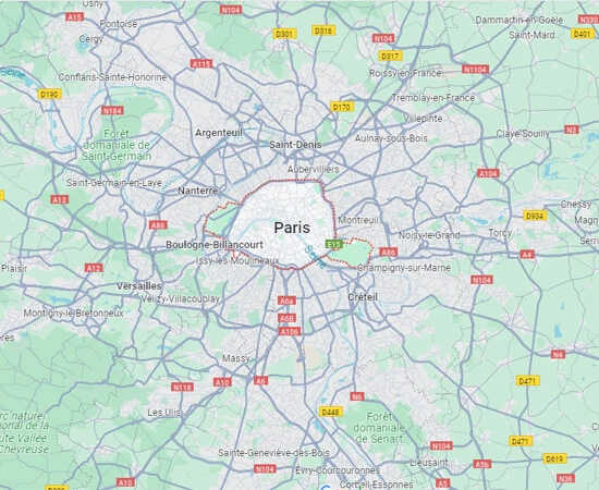 Carte des zones d'intervention ProClean en Île-de-France : Saint-Maur-des-Fossés, Le Perreux-sur-Marne, Fontenay-sous-Bois, Joinville-le-Pont